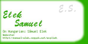 elek samuel business card